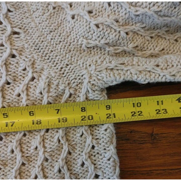 Lagenlook Vine & Leaf Pattern TALBOTS Pullover Crew Sweater SSplit WOOLBLEND XLP - Picture 8 of 9